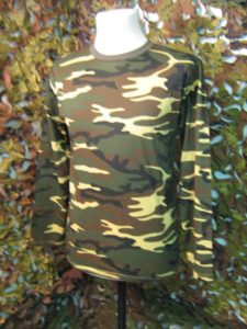 T-Shirt Camouflage Woodland manica lunga Maglia manica lunga Mimetismo Woodland Mil-Tec 100% Cotone Jersey Girocollo Manica Lunga
